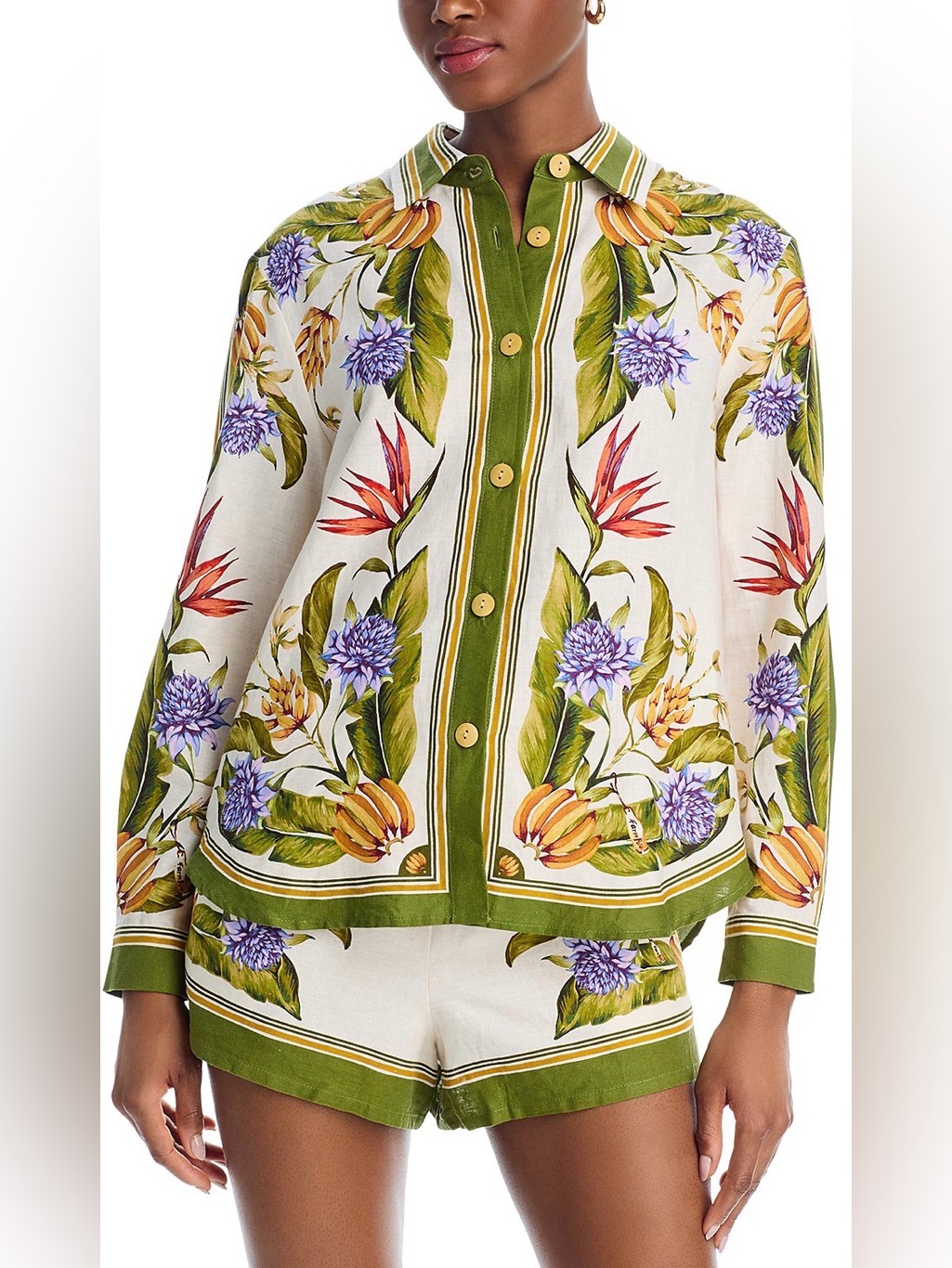 Farm Rio Sand Tropical Scarf Shirt
